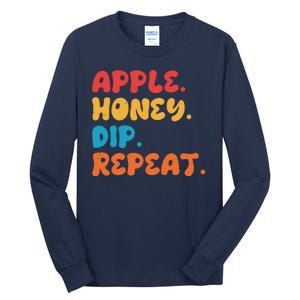 Apple Honey Dip Repeat Rosh Hashanah Jewish New Year Tall Long Sleeve T-Shirt