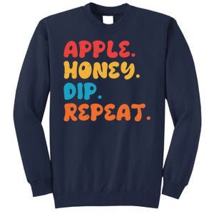 Apple Honey Dip Repeat Rosh Hashanah Jewish New Year Tall Sweatshirt