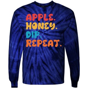 Apple Honey Dip Repeat Rosh Hashanah Jewish New Year Tie-Dye Long Sleeve Shirt