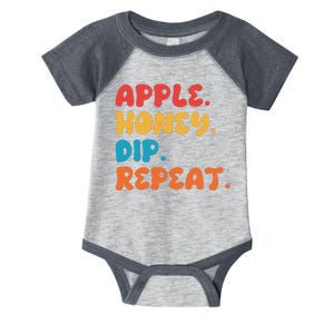 Apple Honey Dip Repeat Rosh Hashanah Jewish New Year Infant Baby Jersey Bodysuit