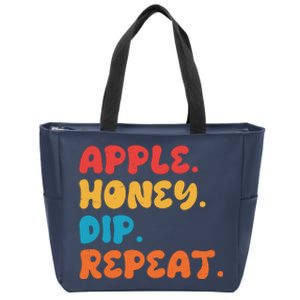 Apple Honey Dip Repeat Rosh Hashanah Jewish New Year Zip Tote Bag