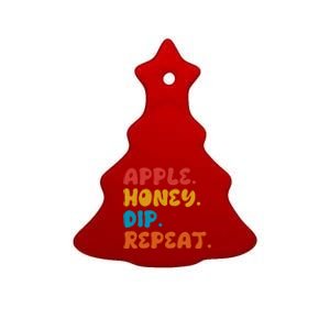 Apple Honey Dip Repeat Rosh Hashanah Jewish New Year Ceramic Tree Ornament