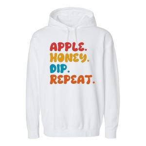 Apple Honey Dip Repeat Rosh Hashanah Jewish New Year Garment-Dyed Fleece Hoodie