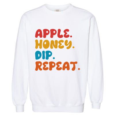 Apple Honey Dip Repeat Rosh Hashanah Jewish New Year Garment-Dyed Sweatshirt