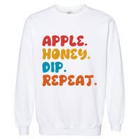 Apple Honey Dip Repeat Rosh Hashanah Jewish New Year Garment-Dyed Sweatshirt