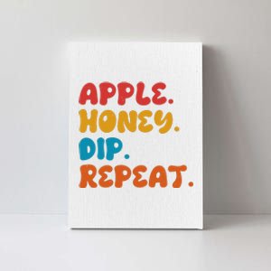 Apple Honey Dip Repeat Rosh Hashanah Jewish New Year Canvas