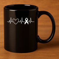American Heart Disease Awareness Month Ribbon Go Red Heart 11oz C Handle Ceramic Mug