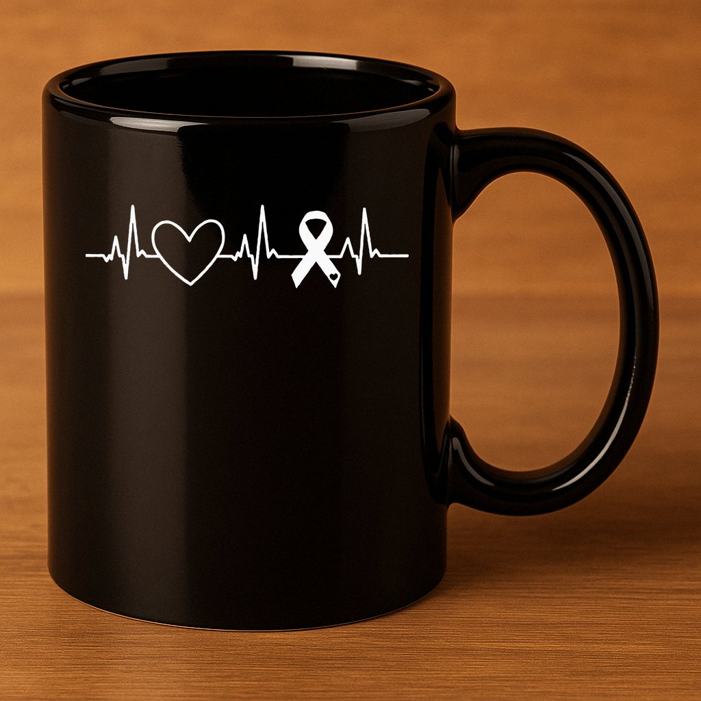 American Heart Disease Awareness Month Ribbon Go Red Heart 11oz C Handle Ceramic Mug
