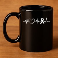 American Heart Disease Awareness Month Ribbon Go Red Heart 11oz C Handle Ceramic Mug