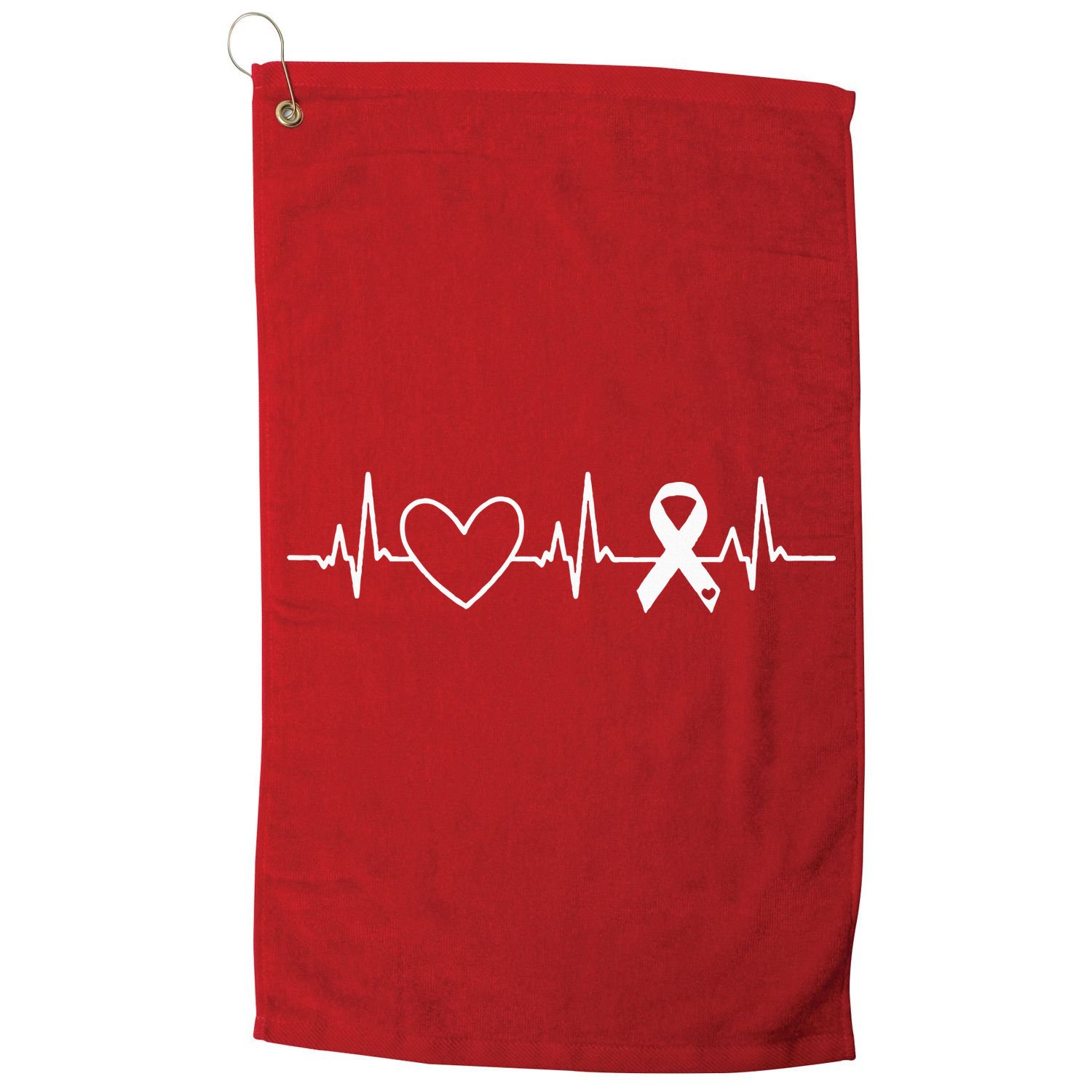 American Heart Disease Awareness Month Ribbon Go Red Heart Golf Towel