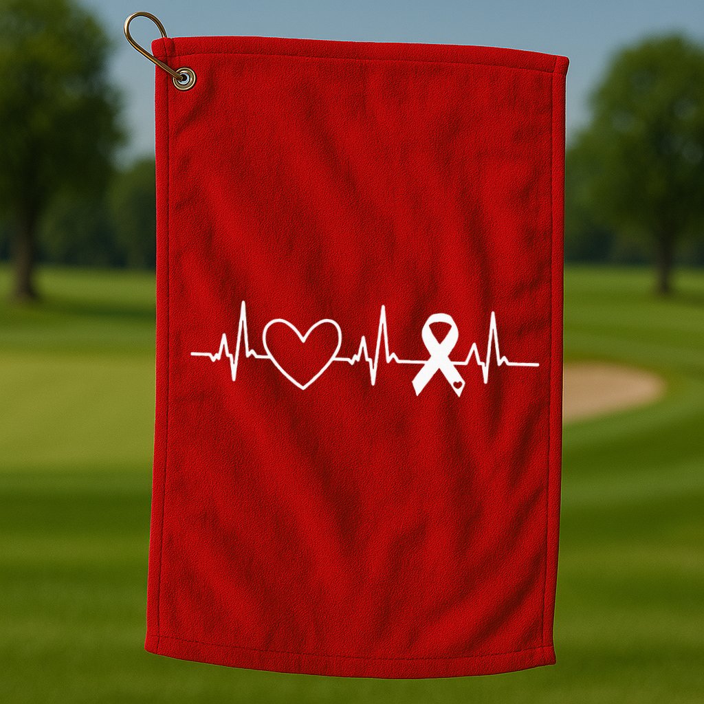 American Heart Disease Awareness Month Ribbon Go Red Heart Golf Towel