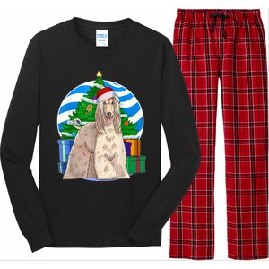 Afghan Hound Dog Christmas Tree Decor Gift Long Sleeve Pajama Set