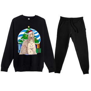 Afghan Hound Dog Christmas Tree Decor Gift Premium Crewneck Sweatsuit Set