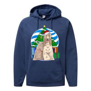 Afghan Hound Dog Christmas Tree Decor Gift Performance Fleece Hoodie