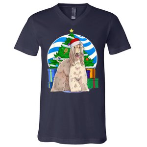 Afghan Hound Dog Christmas Tree Decor Gift V-Neck T-Shirt