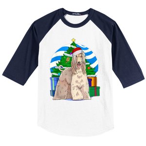 Afghan Hound Dog Christmas Tree Decor Gift Baseball Sleeve Shirt