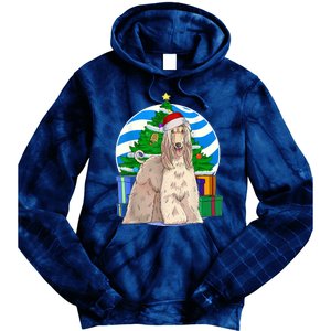 Afghan Hound Dog Christmas Tree Decor Gift Tie Dye Hoodie