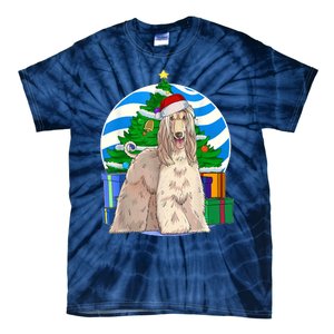 Afghan Hound Dog Christmas Tree Decor Gift Tie-Dye T-Shirt