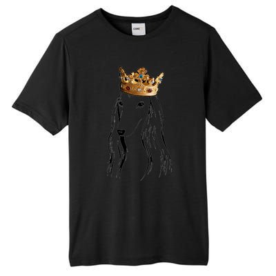 Afghan Hound Dog Wearing Crown Tall Fusion ChromaSoft Performance T-Shirt