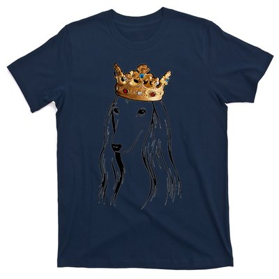 Afghan Hound Dog Wearing Crown T-Shirt