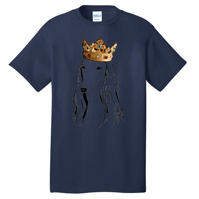 Afghan Hound Dog Wearing Crown Tall T-Shirt