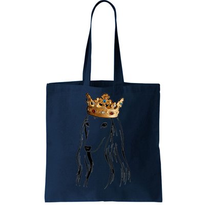 Afghan Hound Dog Wearing Crown Tote Bag