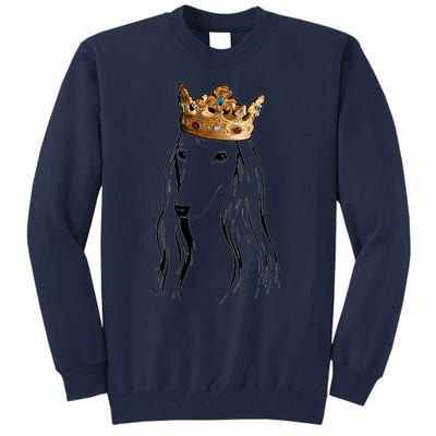 Afghan Hound Dog Wearing Crown Tall Sweatshirt