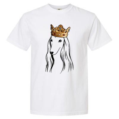 Afghan Hound Dog Wearing Crown Garment-Dyed Heavyweight T-Shirt