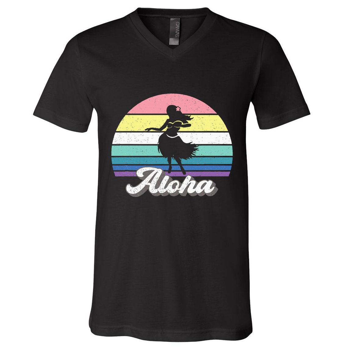 Aloha Hula Dancer Girl Cute Hawaiian Hawaii Dance V-Neck T-Shirt