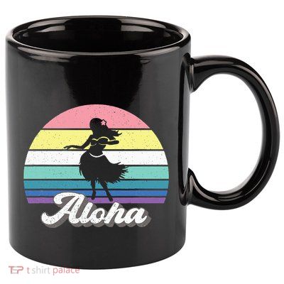 Aloha Hula Dancer Girl Cute Hawaiian Hawaii Dance 11oz C Handle Ceramic Mug