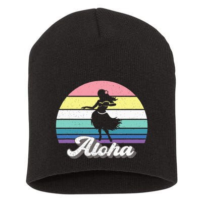 Aloha Hula Dancer Girl Cute Hawaiian Hawaii Dance Short Acrylic Beanie