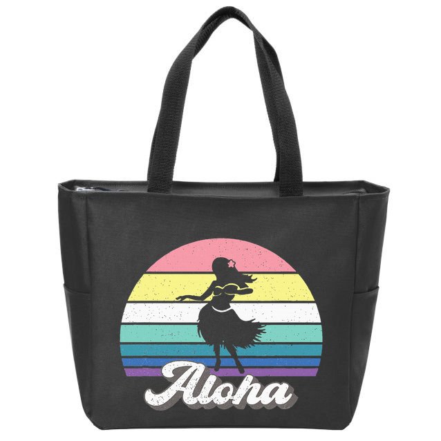 Aloha Hula Dancer Girl Cute Hawaiian Hawaii Dance Zip Tote Bag