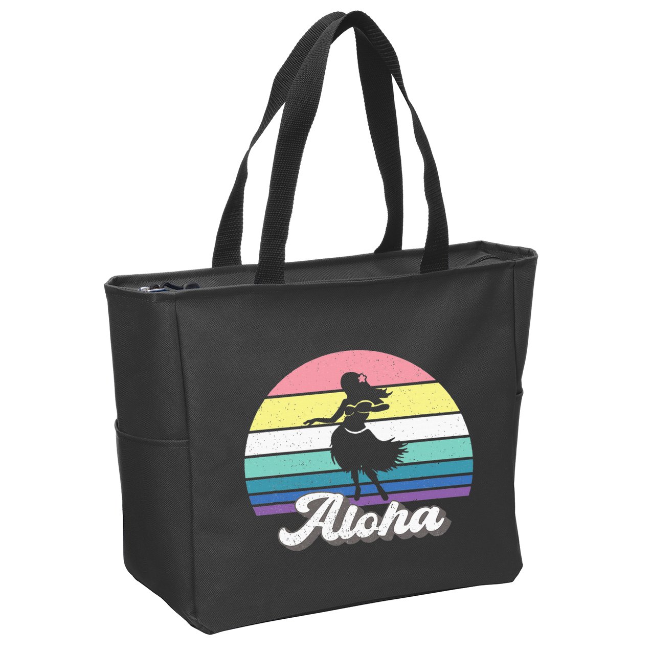 Aloha Hula Dancer Girl Cute Hawaiian Hawaii Dance Zip Tote Bag