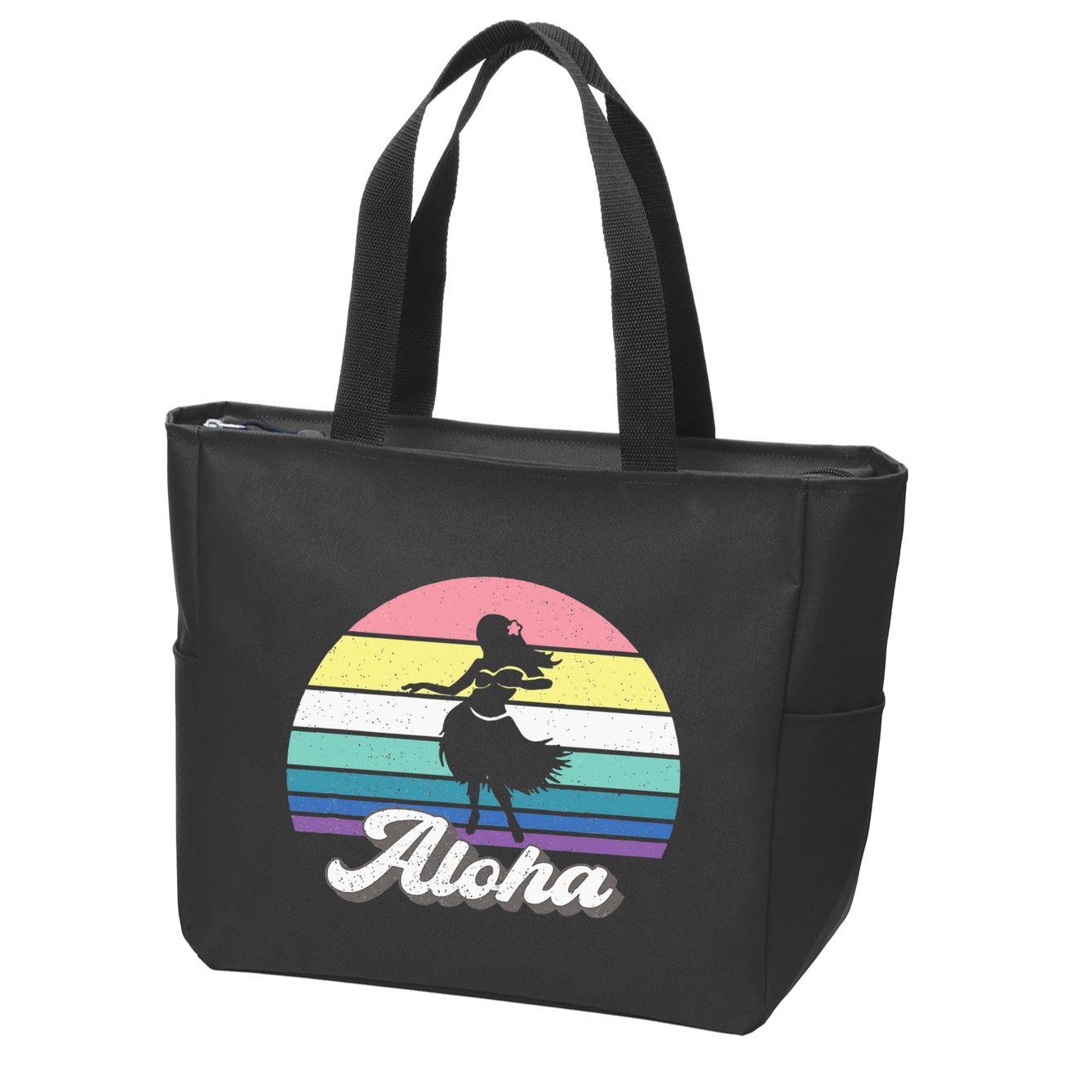 Aloha Hula Dancer Girl Cute Hawaiian Hawaii Dance Zip Tote Bag