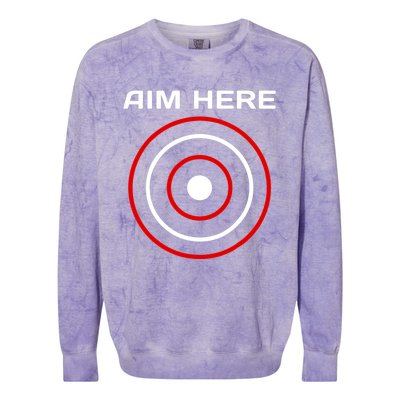 Aim Here Darts Players Bullseye Target Shooting Club Colorblast Crewneck Sweatshirt