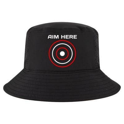 Aim Here Darts Players Bullseye Target Shooting Club Cool Comfort Performance Bucket Hat
