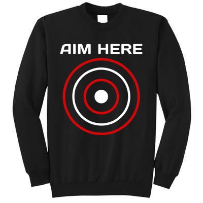 Aim Here Darts Players Bullseye Target Shooting Club Sweatshirt