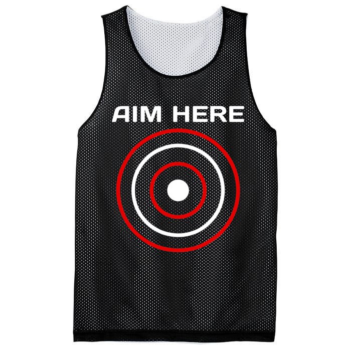 Aim Here Darts Players Bullseye Target Shooting Club Mesh Reversible Basketball Jersey Tank
