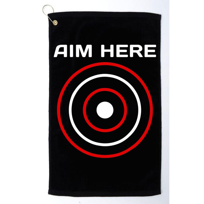 Aim Here Darts Players Bullseye Target Shooting Club Golf Towel