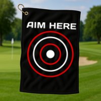 Aim Here Darts Players Bullseye Target Shooting Club Golf Towel
