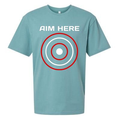 Aim Here Darts Players Bullseye Target Shooting Club Sueded Cloud Jersey T-Shirt