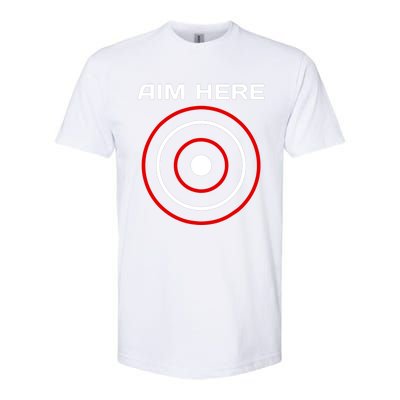 Aim Here Darts Players Bullseye Target Shooting Club Softstyle CVC T-Shirt