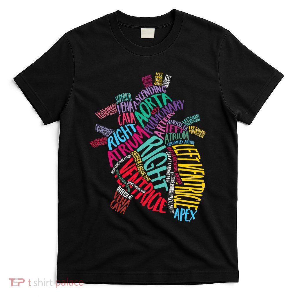 Anatomical Heart Design Cardiac Cardiovascular Icu Nurse T-Shirt