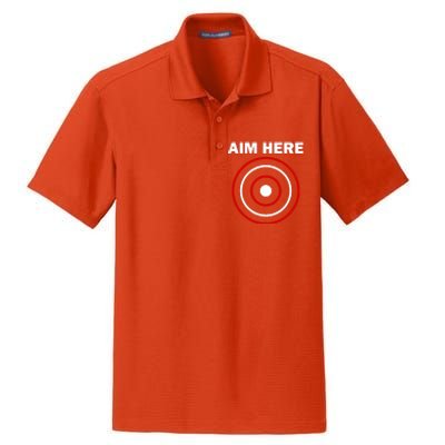 Aim Here Darts Players Target Shooting Dry Zone Grid Polo