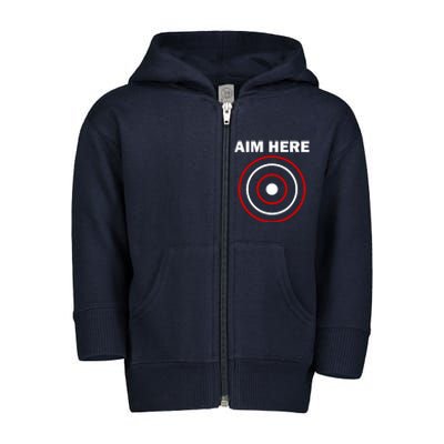 Aim Here Darts Players Target Shooting Toddler Zip Fleece Hoodie