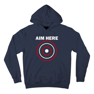 Aim Here Darts Players Target Shooting Hoodie