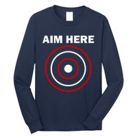 Aim Here Darts Players Target Shooting Long Sleeve Shirt