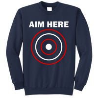 Aim Here Darts Players Target Shooting Sweatshirt