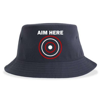 Aim Here Darts Players Target Shooting Sustainable Bucket Hat