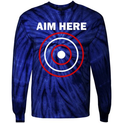 Aim Here Darts Players Target Shooting Tie-Dye Long Sleeve Shirt